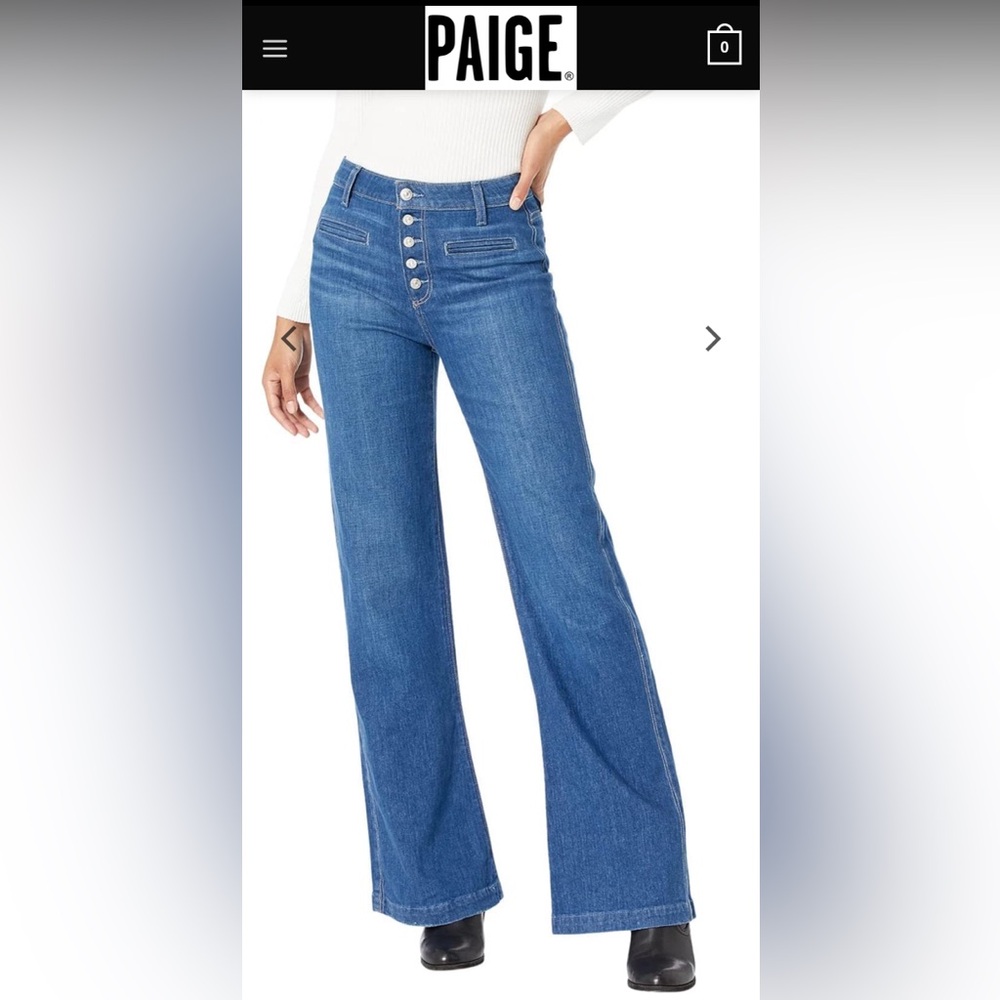 NWT PAIGE Leenah Exposed Button Fly Faux in Soraya